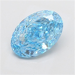 Picture of Lab Grown Diamond 2.78 Carats, Oval with  Cut, Fancy Vivid Blue Color, VVS2 Clarity and Certified by IGI