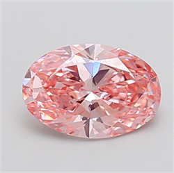 Picture of Lab Grown Diamond 2.12 Carats, Oval with  Cut, Fancy Intense Pink Color, VVS2 Clarity and Certified by IGI