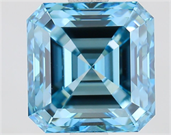 Picture of Lab Grown Diamond 2.11 Carats, Asscher with  Cut, Fancy Vivid Blue Color, VVS1 Clarity and Certified by IGI