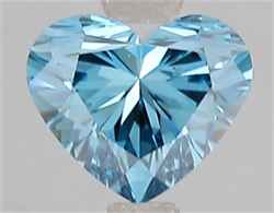 Picture of Lab Grown Diamond 1.50 Carats, Heart with  Cut, Fancy Vivid Blue Color, VS1 Clarity and Certified by IGI