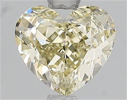 Picture of Lab Grown Diamond 1.50 Carats, Heart with  Cut, Fancy Light Yellow Color, VS2 Clarity and Certified by IGI