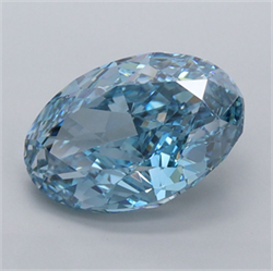 Picture of Lab Grown Diamond 2.51 Carats, Oval with  Cut, Fancy Vivid Blue Color, VVS1 Clarity and Certified by IGI