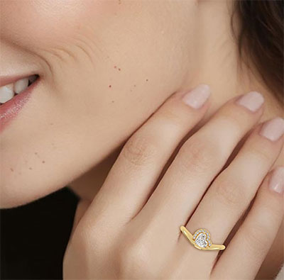 Ready, Heart Diamond 0.74 GIA H SI1, Heart halo engagement ring