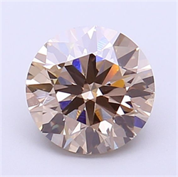 Picture of Lab Grown Diamond 1.50 Carats, Round with Excellent Cut, Fancy Light Brown Color, VS1 Clarity and Certified by IGI