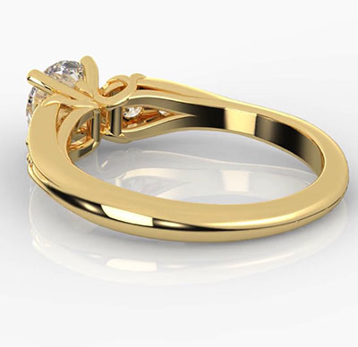 Song of the Sea engagement ring with side diamonds for all shapes - 14K White Gold