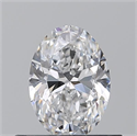 Natural Diamond 0.53 Carats, Oval with  Cut, D Color, VVS2 Clarity and Certified by GIA