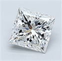 Natural Diamond 3.50 Carats, Princess with  Cut, G Color, SI1 Clarity and Certified by GIA