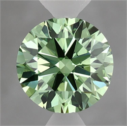 Picture of Lab Grown Diamond 1.49 Carats, Round with Ideal Cut, Fancy Vivid Green Color, VS1 Clarity and Certified by IGI