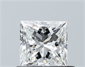 Natural Diamond 0.51 Carats, Princess with  Cut, F Color, IF Clarity and Certified by GIA