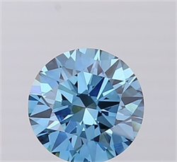 Picture of Lab Grown Diamond 1.26 Carats, Round with Excellent Cut, Fancy Vivid Blue Color, VS2 Clarity and Certified by IGI