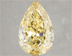 Picture of Lab Grown Diamond 5.12 Carats, Pear with  Cut, Fancy Vivid Yellow Color, VS1 Clarity and Certified by IGI