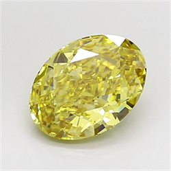 Picture of Lab Grown Diamond 2.59 Carats, Oval with  Cut, Fancy Intense Yellow Color, VVS2 Clarity and Certified by IGI
