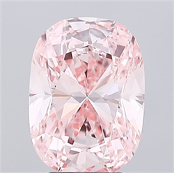 Picture of Lab Grown Diamond 3.91 Carats, Cushion with  Cut, Fancy Vivid Pink Color, VS1 Clarity and Certified by IGI