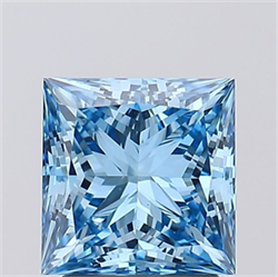 Picture of Lab Grown Diamond 2.09 Carats, Princess with  Cut, Fancy Vivid Blue Color, VS1 Clarity and Certified by IGI