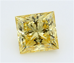 Picture of Lab Grown Diamond 3.11 Carats, Princess with  Cut, Fancy Vivid Yellow Color, VS1 Clarity and Certified by IGI