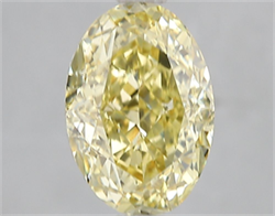 Picture of Lab Grown Diamond 3.11 Carats, Oval with  Cut, Fancy Vivid Yellow Color, VS2 Clarity and Certified by IGI