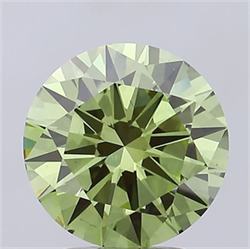 Picture of Lab Grown Diamond 3.01 Carats, Round with Excellent Cut, Fancy Vivid Green Color, VS1 Clarity and Certified by IGI