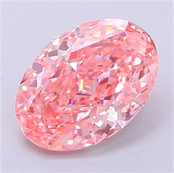 Picture of Lab Grown Diamond 2.56 Carats, Oval with  Cut, Fancy Vivid Pink Color, VS1 Clarity and Certified by IGI