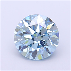 Picture of Lab Grown Diamond 1.75 Carats, Round with Ideal Cut, Fancy Vivid Blue Color, VVS2 Clarity and Certified by IGI