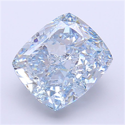 Picture of Lab Grown Diamond 4.05 Carats, CUSHION MODIFIED with  Cut, Fancy Vivid Blue Color, VS1 Clarity and Certified by IGI