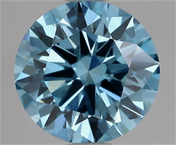 Picture of Lab Grown Diamond 3.01 Carats, Round with Ideal Cut, Fancy Vivid Blue Color, VS1 Clarity and Certified by IGI