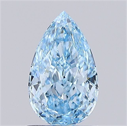 Picture of Lab Grown Diamond 1.22 Carats, Pear with  Cut, Fancy Vivid Blue Color, VS1 Clarity and Certified by IGI