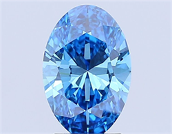 Picture of Lab Grown Diamond 2.50 Carats, Oval with  Cut, Fancy Vivid Blue Color, VS1 Clarity and Certified by IGI