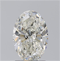 Natural Diamond 1.73 Carats, Oval with  Cut, J Color, SI1 Clarity and Certified by GIA