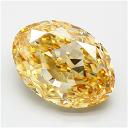 Picture of Lab Grown Diamond 45.18 Carats, Oval with  Cut, Fancy Intense Yellow Color, VS1 Clarity and Certified by IGI