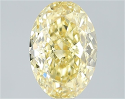 Picture of Lab Grown Diamond 2.51 Carats, Oval with  Cut, Fancy Vivid Yellow Color, VS1 Clarity and Certified by IGI