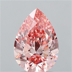 Picture of Lab Grown Diamond 1.73 Carats, Pear with  Cut, Fancy Vivid Pink Color, VS1 Clarity and Certified by IGI