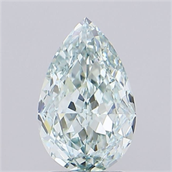 Picture of Lab Grown Diamond 2.51 Carats, Pear with  Cut, Fancy Vivid Green Color, VVS2 Clarity and Certified by IGI