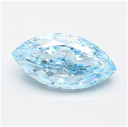 Picture of Lab Grown Diamond 3.32 Carats, Marquise with  Cut, Fancy Vivid Blue Color, VS2 Clarity and Certified by IGI