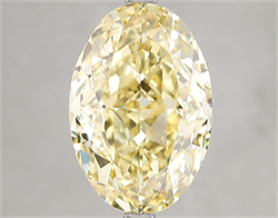Picture of Lab Grown Diamond 5.21 Carats, Oval with  Cut, Fancy Intense Yellow Color, VVS2 Clarity and Certified by IGI