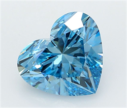 Picture of Lab Grown Diamond 3.04 Carats, Heart with  Cut, Fancy Vivid Blue Color, VVS2 Clarity and Certified by IGI