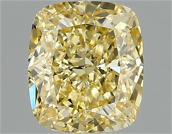 Picture of Lab Grown Diamond 1.22 Carats, CUSHION MODIFIED with  Cut, Fancy Vivid Yellow Color, VS1 Clarity and Certified by IGI