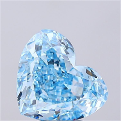 Picture of Lab Grown Diamond 5.04 Carats, Heart with  Cut, Fancy Vivid Blue Color, VVS2 Clarity and Certified by IGI