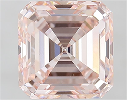 Picture of Lab Grown Diamond 2.50 Carats, Asscher with  Cut, Fancy Intense Pink Color, VS1 Clarity and Certified by IGI