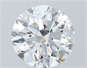 Natural Diamond 1.70 Carats, Round with Excellent Cut, D Color, VS2 Clarity and Certified by GIA