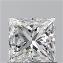 Natural Diamond 0.90 Carats, Princess with  Cut, H Color, VS2 Clarity and Certified by GIA