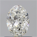 Natural Diamond 0.53 Carats, Oval with  Cut, H Color, VS1 Clarity and Certified by GIA