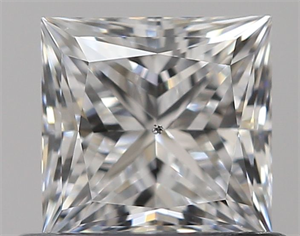 Picture of Natural Diamond 0.61 Carats, Princess with  Cut, D Color, SI1 Clarity and Certified by GIA