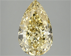 Picture of Lab Grown Diamond 3.09 Carats, Pear with  Cut, Fancy Vivid Yellow Color, VS1 Clarity and Certified by IGI