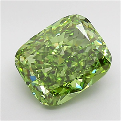 Picture of Lab Grown Diamond 5.01 Carats, Cushion with  Cut, Fancy Vivid Green Color, VS2 Clarity and Certified by IGI