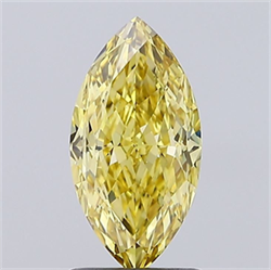 Picture of Lab Grown Diamond 1.57 Carats, Marquise with  Cut, Fancy Intense Yellow Color, VVS2 Clarity and Certified by IGI