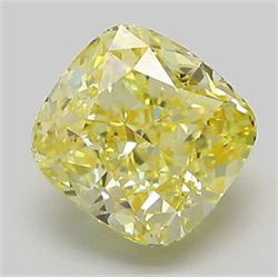 Picture of Lab Grown Diamond 2.34 Carats, CUSHION MODIFIED with  Cut, Fancy Intense Yellow Color, VS2 Clarity and Certified by IGI