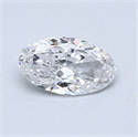 Natural Diamond 0.50 Carats, Oval with  Cut, D Color, SI2 Clarity and Certified by GIA