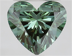 Picture of Lab Grown Diamond 2.73 Carats, Heart with  Cut, Fancy Vivid Green Color, VVS2 Clarity and Certified by IGI