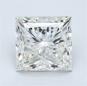 Foto Diamante Natural 1.70 quilates, Princesa , Color J, claridad SI1 y certificado GIA de