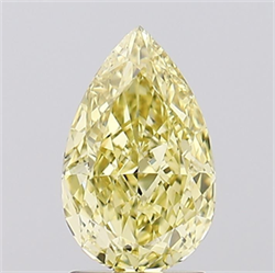 Picture of Lab Grown Diamond 1.84 Carats, Pear with  Cut, Fancy Intense Yellow Color, VVS2 Clarity and Certified by IGI